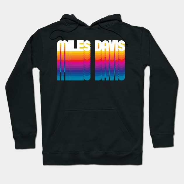 Retro Miles Proud Personalized Name Gift Retro Rainbow Style Hoodie by Time Travel Style